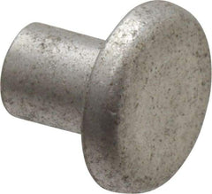 RivetKing - 3/16" Body Diam, Flat Uncoated Aluminum Solid Rivet - 1/4" Length Under Head, Grade 1100F - Strong Tooling