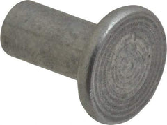 RivetKing - 1/4" Body Diam, Flat Uncoated Aluminum Solid Rivet - 1/2" Length Under Head, Grade 1100F - Strong Tooling