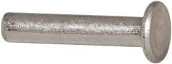 RivetKing - 1/4" Body Diam, Flat Aluminum Solid Rivet - 1-1/4" Length Under Head, Grade 1100F - Strong Tooling