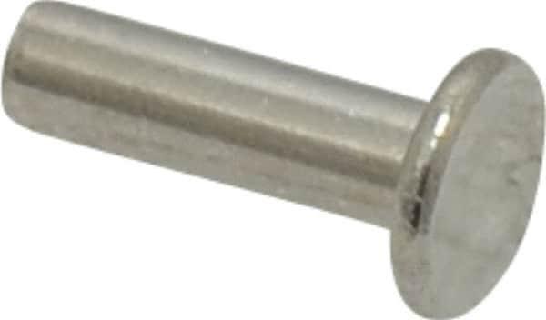 RivetKing - 3/16" Body Diam, Round Uncoated Stainless Steel Solid Rivet - 5/8" Length Under Head, Grade 18-8 - Strong Tooling