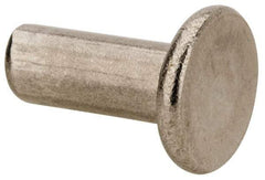 RivetKing - 1/4" Body Diam, Flat Uncoated Stainless Steel Solid Rivet - 5/8" Length Under Head, Grade 18-8 - Strong Tooling