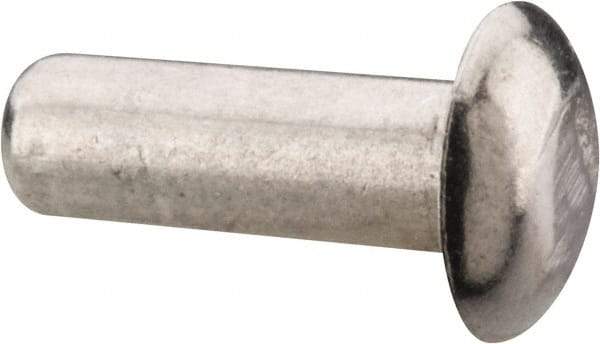 RivetKing - 1/8" Body Diam, Universal Uncoated Aluminum Solid Rivet - 3/8" Length Under Head, Grade 1100F - Strong Tooling