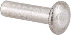 RivetKing - 1/8" Body Diam, Universal Uncoated Aluminum Solid Rivet - 1/2" Length Under Head, Grade 1100F - Strong Tooling