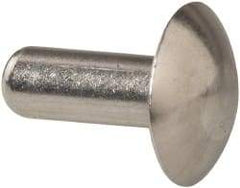 RivetKing - 3/16" Body Diam, Universal Uncoated Aluminum Solid Rivet - 1/2" Length Under Head, Grade 1100F - Strong Tooling