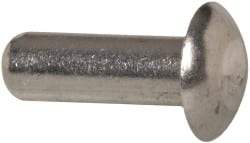 RivetKing - 1/4" Body Diam, Universal Uncoated Aluminum Solid Rivet - 3/4" Length Under Head, Grade 1100F - Strong Tooling