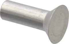 RivetKing - 1/8" Body Diam, Countersunk Uncoated Aluminum Solid Rivet - 3/8" Length Under Head, Grade 1100F, 90° Countersunk Head Angle - Strong Tooling