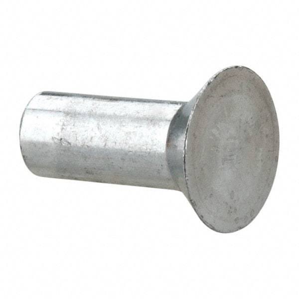 RivetKing - 3/16" Body Diam, Countersunk Uncoated Aluminum Solid Rivet - 1/2" Length Under Head, Grade 1100F, 78° Countersunk Head Angle - Strong Tooling