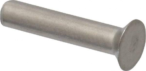 RivetKing - 1/8" Body Diam, Countersunk Uncoated Stainless Steel Solid Rivet - 5/8" Length Under Head, Grade 18-8, 90° Countersunk Head Angle - Strong Tooling