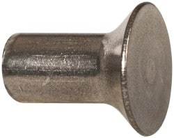 RivetKing - 3/16" Body Diam, Countersunk Uncoated Stainless Steel Solid Rivet - 3/8" Length Under Head, Grade 18-8, 90° Countersunk Head Angle - Strong Tooling