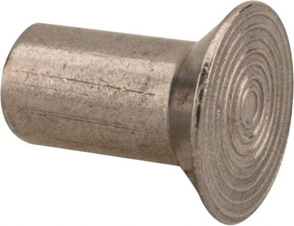 RivetKing - 1/4" Body Diam, Countersunk Uncoated Stainless Steel Solid Rivet - 1/2" Length Under Head, Grade 18-8, 90° Countersunk Head Angle - Strong Tooling