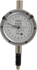 Fowler - 1/8" Range, 0-20-0 Dial Reading, 0.0005" Graduation Dial Drop Indicator - Revolution Counter - Strong Tooling