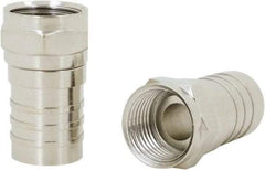 Ideal - Straight, F Type Twist On Coaxial Connector - Compatible with RG59, Brass Contact, Brass Body - Strong Tooling