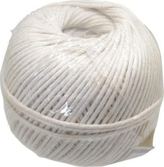 Made in USA - 0.08 Inch Diameter, Cotton Twine Ball - 82 Lbs. Breaking Strength, White, 610 Ft. per Lb. - Strong Tooling