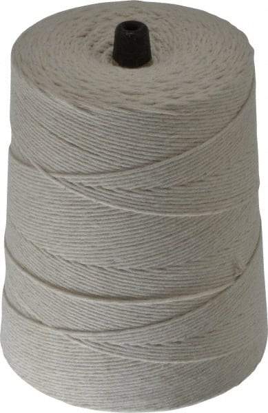 Made in USA - 0.62 Inch Diameter, 12 Ply, Cotton Twine Spool - 30 Lbs. Breaking Strength, White, 1,680 Ft. per Lb. - Strong Tooling