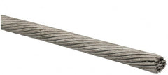 Value Collection - 1/8" Diam, Aircraft Cable Wire - 2,100 Lb Breaking Strength, 1 x 19 Single Strand - Strong Tooling