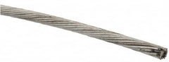 Value Collection - 3/16" Diam, Aircraft Cable Wire - 4,700 Lb Breaking Strength, 1 x 19 Single Strand - Strong Tooling