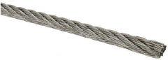 Lift-All - 5/32" Diam, Aircraft Cable Wire - 2,600 Lb Breaking Strength, 7 x 7 Strand Core - Strong Tooling