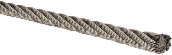 Lift-All - 3/8 Inch Diameter Stainless Steel Wire Rope - 11,000 Lbs. Breaking Strength, Material Grade 316, 7 x 19 Strand Core - Strong Tooling