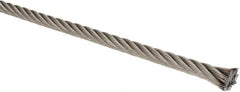 Lift-All - 1/4" Diam, Stainless Steel Wire Rope - 6,400 Lb Breaking Strength, Material Grade 304, 7 x 19 Strand Core - Strong Tooling