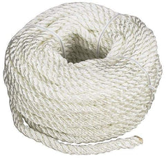 Value Collection - 100' Max Length Nylon Twisted Rope - 3/8" Diam, 278 Lb Capacity - Strong Tooling