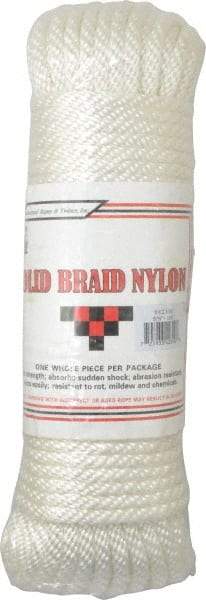 Value Collection - 100' Max Length Nylon Braided Cord - 3/8" Diam, 2,500 Lb Capacity - Strong Tooling