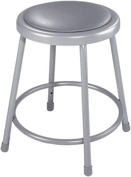 NPS - 18 Inch High, Stationary Fixed Height Stool - 14 Inch Deep x 14 Inch Wide, Vinyl Seat, Grey - Strong Tooling