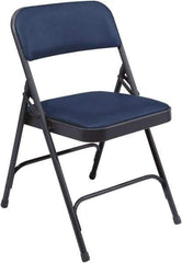 NPS - 18-3/4" Wide x 20-1/4" Deep x 29-1/2" High, Vinyl Folding Chair with Vinyl Padded Seat - Dark Midnight Blue - Strong Tooling