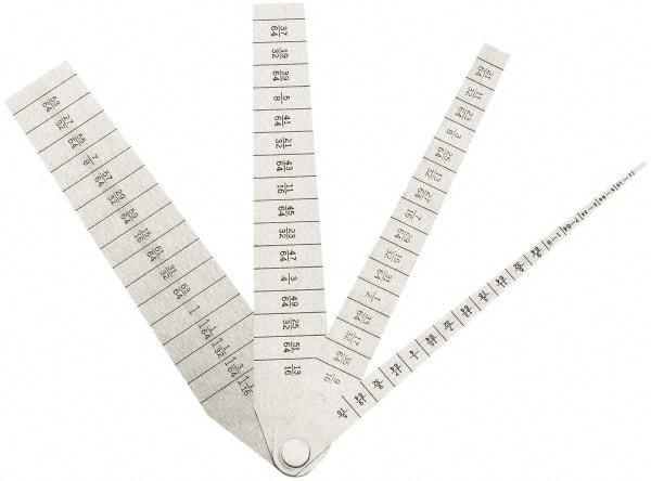 SPI - 1/16 to 1-1/16 Inch Measurement, 4 Leaf Taper Gage - 5-1/4 Inch Long x 1 Inch Wide, 1/64 Inch Graduation - Strong Tooling