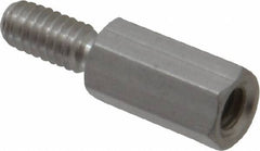 Electro Hardware - #8-32, 7/8" OAL, 1/4" Across Flats, Aluminum Hex Male/Female Circuit Board Standoffs - 7/16" Thread Depth, 1/2" Body Length, Bright Finish - Strong Tooling