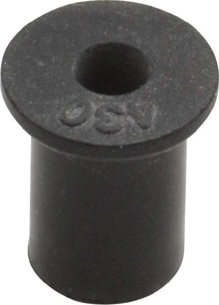 Au-Ve-Co Products - #6-32, 0.452" Diam x 0.062" Thick Flange, Rubber Insulated Rivet Nut - UNC Thread, Neoprene, 7/16" Long x 5/16" Body Diam, 1/2" OAL - Strong Tooling