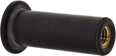 Au-Ve-Co Products - #10-32, 0.562" Diam x 0.051" Thick Flange, Rubber Insulated Rivet Nut - UNF Thread, Neoprene, 1" Long x 3/8" Body Diam, 1.051" OAL - Strong Tooling