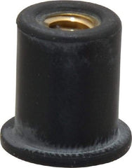 Au-Ve-Co Products - 1/4-20, 5/8" Diam x 0.051" Thick Flange, Rubber Insulated Rivet Nut - UNC Thread, Neoprene, 19/32" Long x 1/2" Body Diam, 0.641" OAL - Strong Tooling