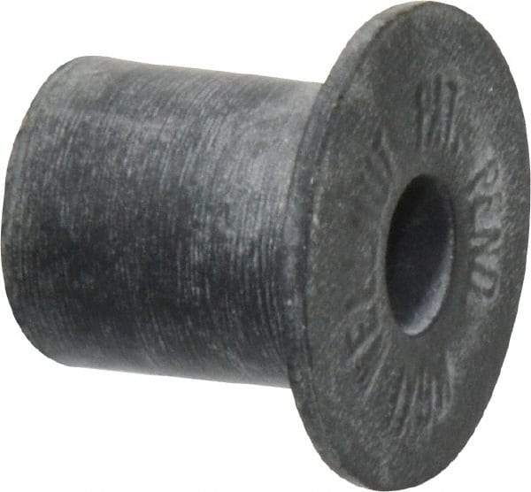 Au-Ve-Co Products - M6x1.00, 0.787" Diam x 0.051" Thick Flange, Rubber Insulated Rivet Nut - Metric Coarse Thread, Neoprene, 0.579" Long x 1/2" Body Diam, 0.63" OAL - Strong Tooling