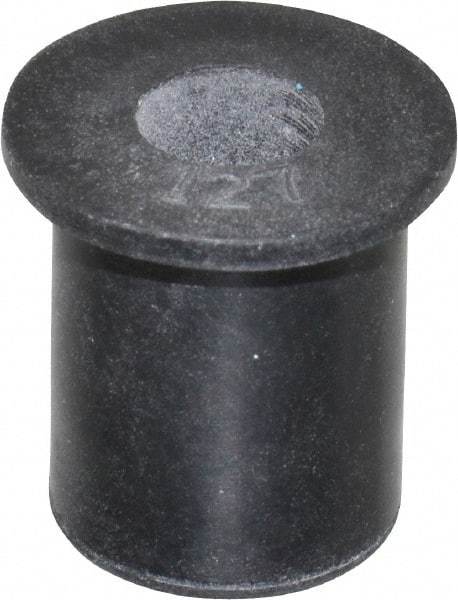 Au-Ve-Co Products - M6x1.00, 0.63" Diam x 0.051" Thick Flange, Rubber Insulated Rivet Nut - Metric Coarse Thread, Neoprene, 0.579" Long x 1/2" Body Diam, 0.63" OAL - Strong Tooling