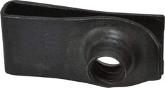 Au-Ve-Co Products - 1/4-20 Screw, 0.025 to 0.15" Thick, Spring Steel Extruded Tapped Hole U Nut - 25/32" Center Edge, Black Phosphate Finish - Strong Tooling