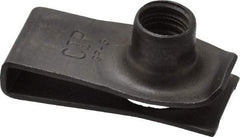 Au-Ve-Co Products - 5/16-18 Screw, 0.025 to 0.15" Thick, Spring Steel Extruded Tapped Hole U Nut - 27/32" Center Edge, Black Phosphate Finish - Strong Tooling