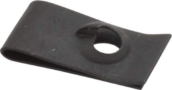 Value Collection - #10 Screw, 0.015 to 0.06" Thick, Spring Steel Extruded Tapped Hole U Nut - 15/32" Center Edge, Black Phosphate Finish - Strong Tooling