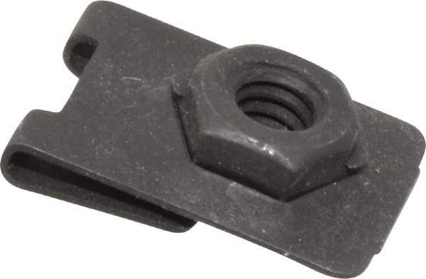 Value Collection - 1/4-20 Screw, 0.032 to 0.093" Thick, Spring Steel J Nut Retainer - 1/2" Center Edge, Black Phosphate Finish - Strong Tooling