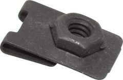 Value Collection - 1/4-20 Screw, 0.032 to 0.093" Thick, Spring Steel J Nut Retainer - 1/2" Center Edge, Black Phosphate Finish - Strong Tooling