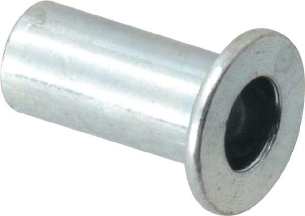 Value Collection - #10-32, 0.01 to 0.08" Grip, Steel Standard Rivet Nut - Drill Size Letter F, Flat Head - Strong Tooling