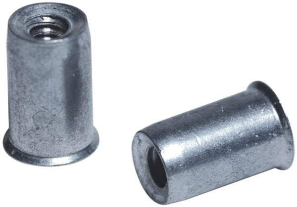 Marson - #6-32, 3/8" OAL, Thread-Sert Threaded Insert - 0.221" Hole Diam, 1/4" Head Diam, Steel - Strong Tooling