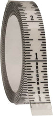 Made in USA - 12 Ft. Long x 1/2 Inch Wide, 1/16 Inch Graduation, Clear, Mylar Adhesive Tape Measure - Reads Bottom to Top, Vertical Rules - Strong Tooling