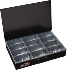 Value Collection - 1,000 Piece, 1/8 to 3/16" Hole Diam, Dome Head, Aluminum Blind Rivet Assortment - 1/8 to 5/8" Length, Aluminum Mandrel - Strong Tooling