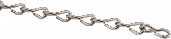 Made in USA - 0.08" Diam Stainless Steel Single Jack Chain - 16 Lb Load Limit, 19 Links per Foot, #14 - Strong Tooling