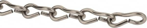 Made in USA - 0.105" Diam Stainless Steel Single Jack Chain - 30 Lb Load Limit, 16 Links per Foot, #12 - Strong Tooling