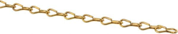 Made in USA - 0.034" Diam Brass Single Jack Chain - 2 Lb Load Limit, 40 Links per Foot, #20 - Strong Tooling