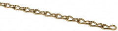 Made in USA - 0.08" Diam Brass Single Jack Chain - 11 Lb Load Limit, 19 Links per Foot, #14 - Strong Tooling