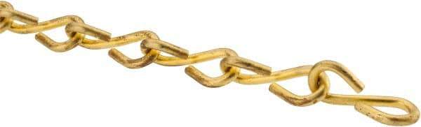 Made in USA - 0.135" Diam Brass Single Jack Chain - 34 Lb Load Limit, 13 Links per Foot, #10 - Strong Tooling