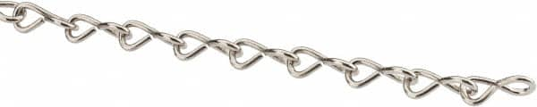 Made in USA - 0.047" Diam Steel Single Jack Chain - 5 Lb Load Limit, #18, Nickel Plated Finish - Strong Tooling