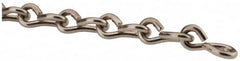 Made in USA - 0.192" Diam Steel Single Jack Chain - 88 Lb Load Limit, #6, Nickel Plated Finish - Strong Tooling